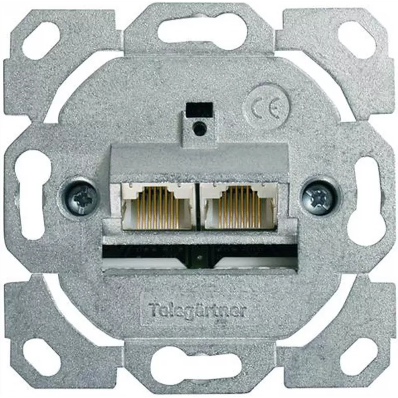 Telegärtner AMJ45 8/8 UP/0 įleidžiama RJ45 rozetė, 2 prievadų, Cat.6A, ekranuota, grynai balta J00020A0388
