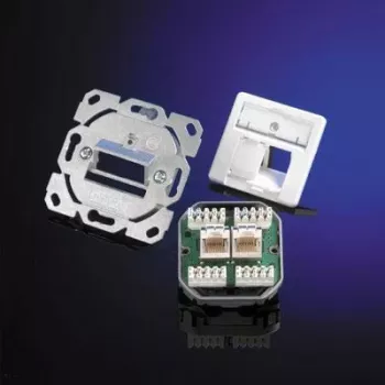 Telegärtner AMJ45 8/8 UP/0 įleidžiama RJ45 rozetė, 2 prievadų, Cat.6A, ekranuota, grynai balta J00020A0388