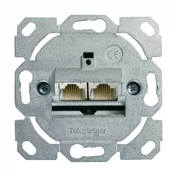 Telegärtner AMJ45 duomenų išvado modulis, 2 prievadų RJ45, Cat.6A ekranuotas, 10G, be įrankių IDC, cinko korpusas