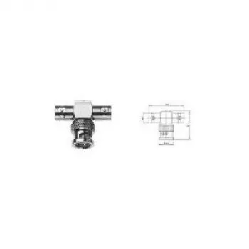 Telegärtner BNC T-adapteris (F-M-F) 75 omų vaizdo skirstytuvas