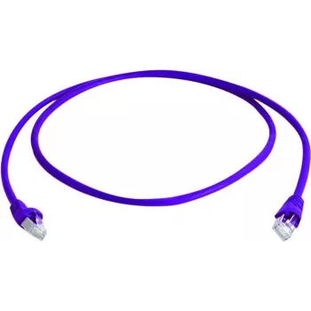 Telegärtner MP8 FS 500 Cat 6a S/FTP komutacinis kabelis, RJ-45 vyriškas į RJ-45 vyrišką, 0,5 m, violetinis, su apsauga nuo užkabinimo