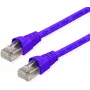 Telegärtner MP8 FS 500 Cat 6a S/FTP komutacinis kabelis, RJ-45 vyriškas į RJ-45 vyrišką, 0,5 m, violetinis, su apsauga nuo užkabinimo