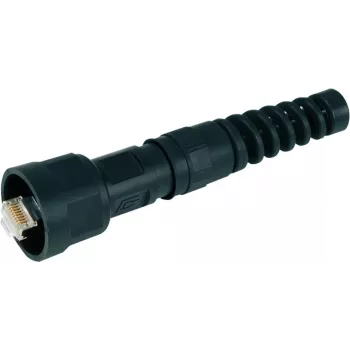 Telegärtner STX V1 RJ45 kištuko rinkinys, plastikinis variantas 1, tiesus, 8P8C, ekranuotas, juodas, 1 vnt.