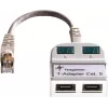 Telegärtner Token Ring skirstytuvas RJ45 vyriškas į 2x RJ45 moteriškas ekranuotas šviesiai pilkas J00029A0011