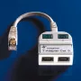 Telegärtner Token Ring skirstytuvas RJ45 vyriškas į 2x RJ45 moteriškas ekranuotas šviesiai pilkas J00029A0011