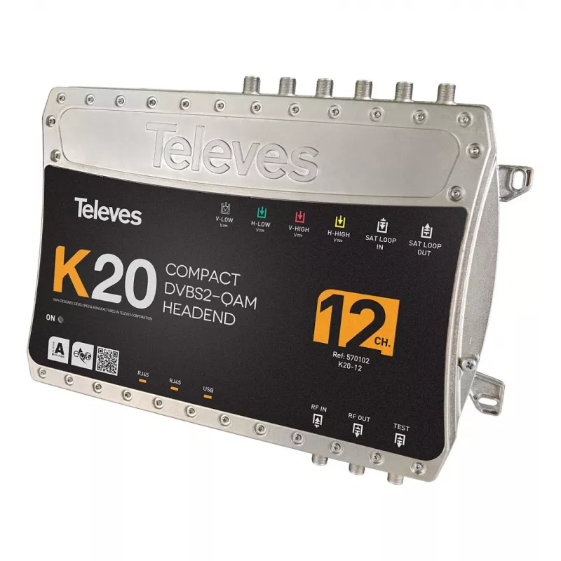 Televes K20-12 Compact Headend 12 Transponder DVB-S2 to QAM