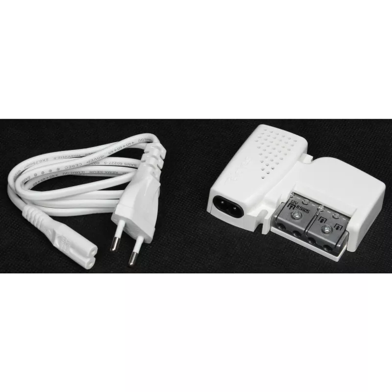 TELEVES PicoKom 1 EC antenos stiprintuvas, 1 įėjimas, 2 išėjimai, 12 dB stiprinimas, 47-694 MHz, F tipo jungtys, vidaus montavimui