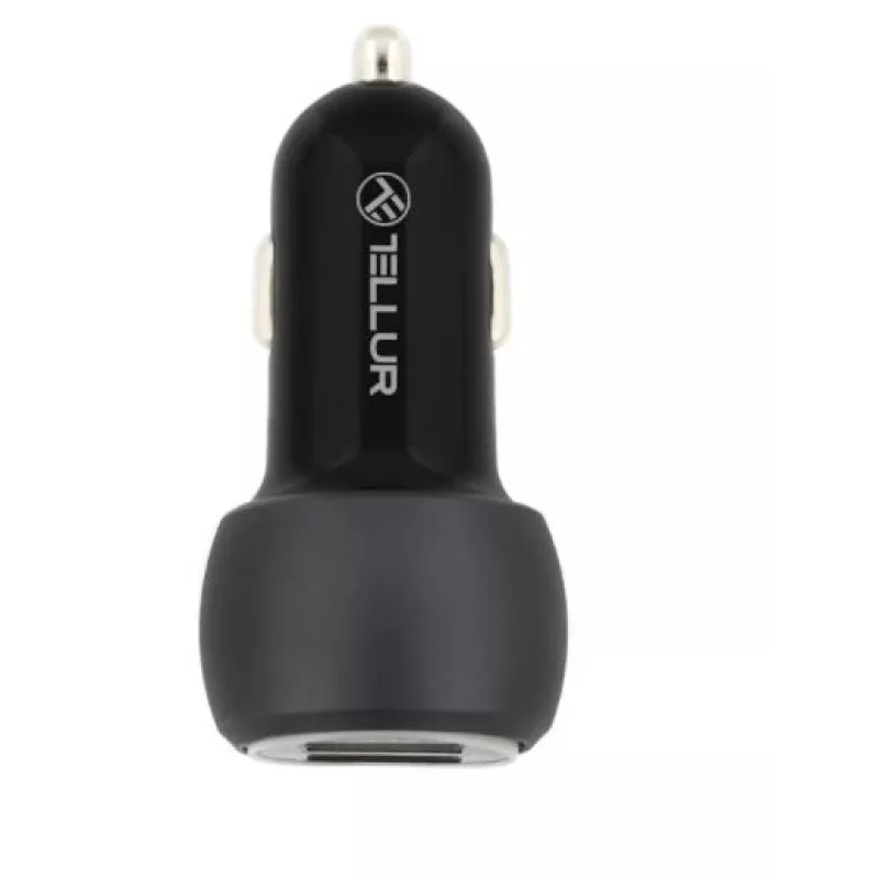 Tellur Dual USB automobilinis įkroviklis su QC 3.0, 6A, juodas