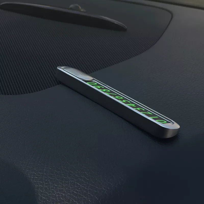 Tellur Laikinoji Automobilio Parkavimo Telefono Numerio Kortelė Metalinis Sidabras
