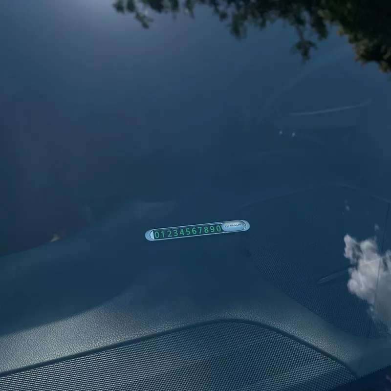 Tellur Laikinoji Automobilio Parkavimo Telefono Numerio Kortelė Metalinis Sidabras