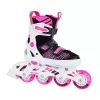 Tempish Gokid Girl reguliuojami riedučiai mergaitėms, EU 29-32 – 64mm PU ratai, ABEC 5 guoliai, rožinė/balta/violetinė