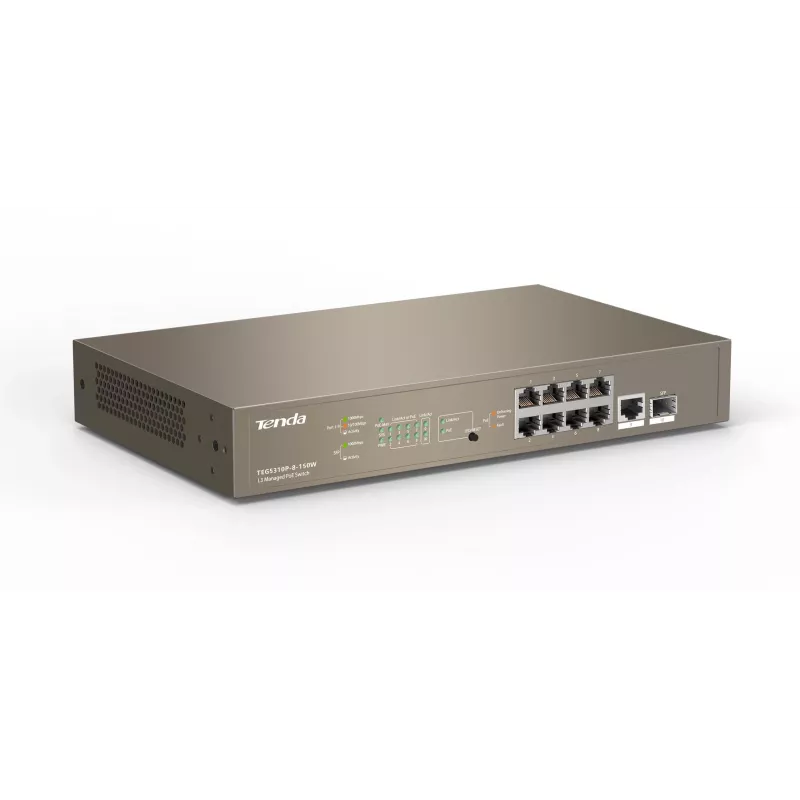 Tenda TEG5310P-8-150W valdomas 3 sluoksnio gigabitinio PoE+ komutatorius
