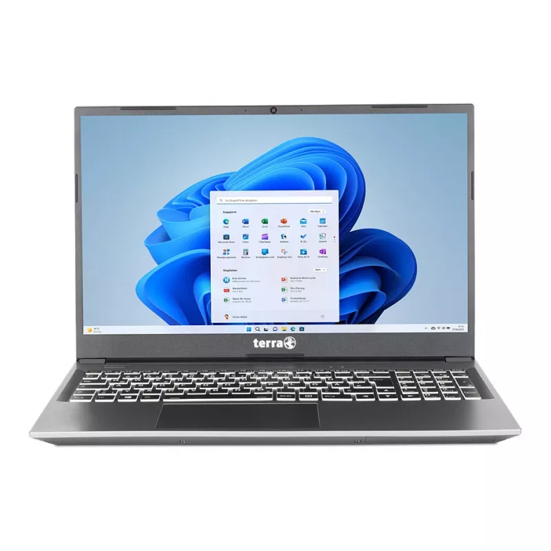 TERRA MOBILE 1517R i3-1315U W11 15.6 inch Full HD IPS nešiojamas kompiuteris, 8 GB RAM, 250 GB SSD, Windows 11 Pro, vokiška klaviatūra