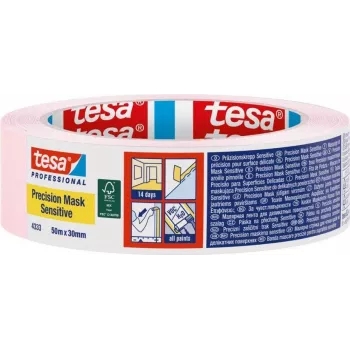 tesa 04333-00019-02 Krepo maskavimo juosta šviesiai rožinė 50 m x 30 mm