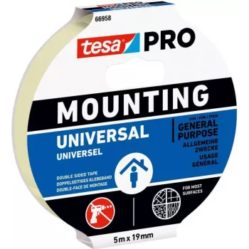 tesa Mounting PRO Universal 66958-00001-00 dvipusė montavimo juosta balta 5 m x 9 mm