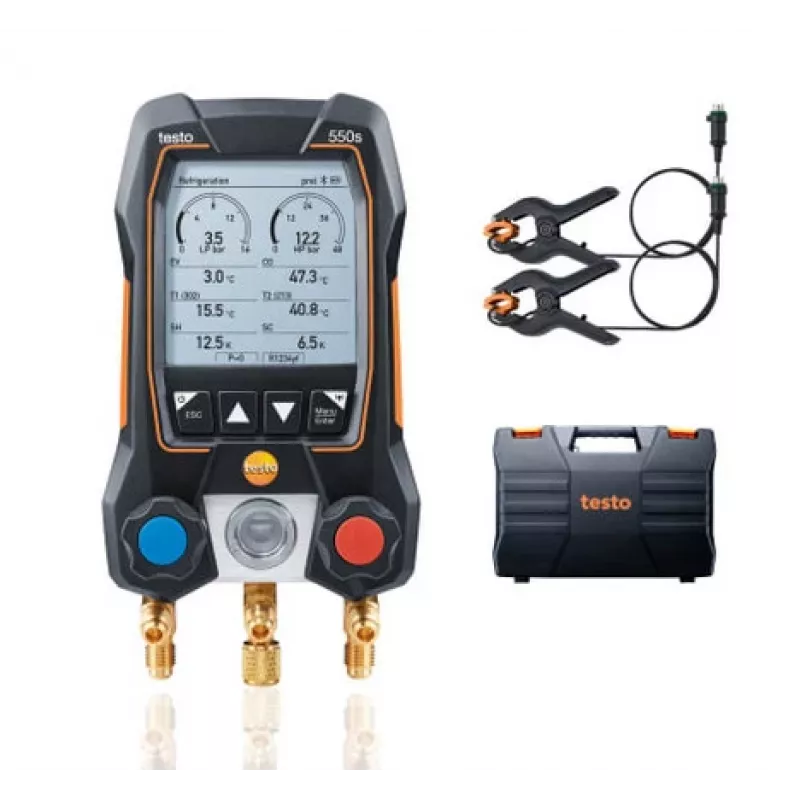 testo 550s skaitmeninis kolektorius su Bluetooth ir 2 belaidžiais spaustuko temperatūros zondais (0564 5501)
