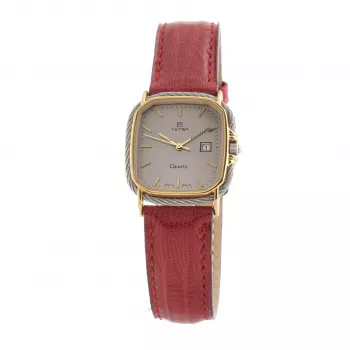 TETRA Women's Watch 125-R 27mm Quartz Analog Stainless Steel Leather Brown