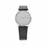TETRA Women's Watch T-008 30mm Silver Dial Black Leather Strap Quartz