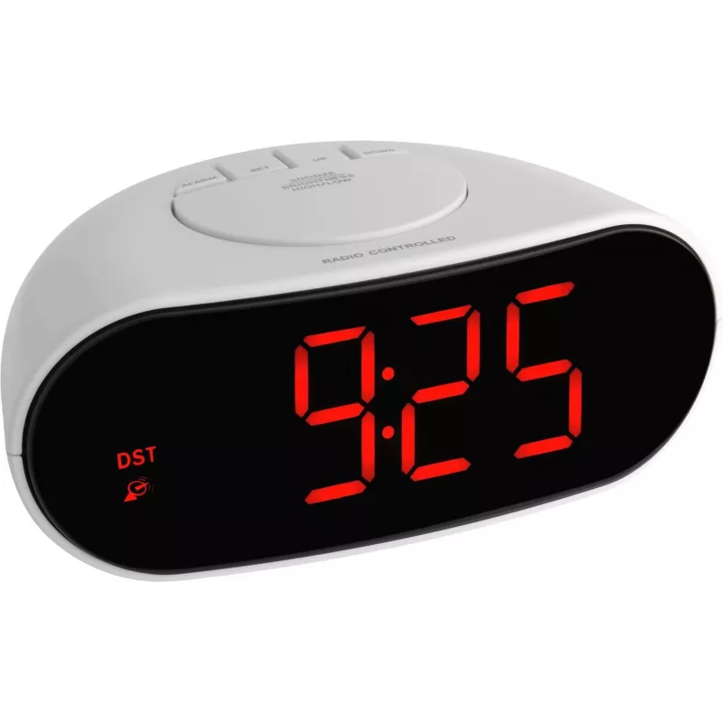 TFA 60.2505 Radio Controlled Alarm Clock with Temperature Display - White