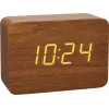 TFA 60.2549.08 CLOCCO Radio-Controlled Alarm Clock Wood-Look Brown