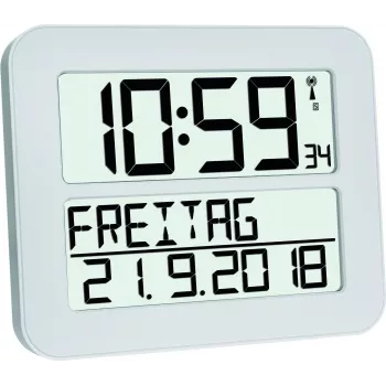 TFA 60.4512.02 TIMELINE MAX radijo bangomis valdomas žadintuvas baltas