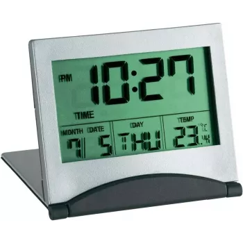 TFA Dostmann 98.1054 Quartz Alarm Clock Silver