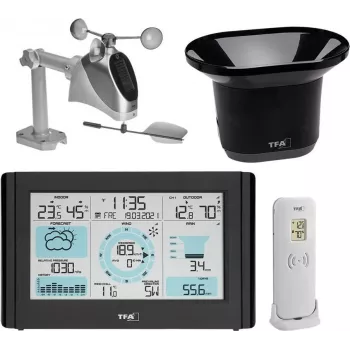 TFA Dostmann WEATHER PRO belaidė orų stotis su vėjo ir lietaus matuokliu 35.1161.01
