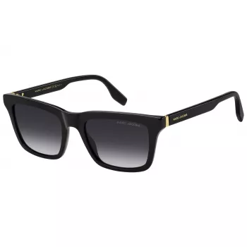 THE MARC JACOBS MARC846S807 Vyriški kvadratiniai akiniai nuo saulės - juodas acetatinis rėmelis, pilki polikarbonatiniai lęšiai, UV400 apsauga
