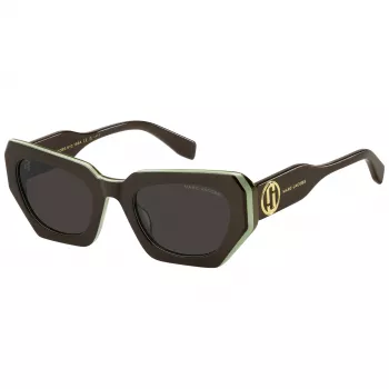 THE MARC JACOBS Moteriški akiniai nuo saulės MARC851/S - Kačių akies rėmelis iš acetato, pilki gradientiniai lęšiai, 52 mm