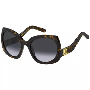 THE MARC JACOBS Moteriški akiniai nuo saulės MARC808S086 - Juodas acetatinis rėmelis, pilki gradientiniai lęšiai, 57 mm