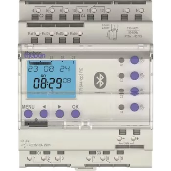 Theben TR 644 top3 BLE RC skaitmeninis laikmatis, metinė programa, 2 kanalų, DIN bėgelio 6440330