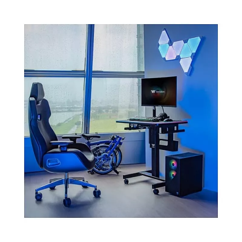 Thermaltake CycleDesk 100 GGD elektrinis reguliuojamo aukščio stalas su RGB, juodas