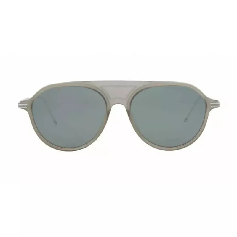 Thom Browne TB809BGRYSLV5 Unisex akiniai - pilkas rėmelis, sidabriniai veidrodiniai lęšiai, 55/18/145 mm