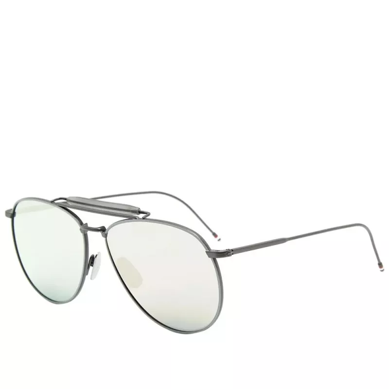 Thom Browne Unisex TB015LTDBLKGR Aviator akiniai 62/15/144 mm