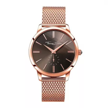 THOMAS SABO Rebel at Heart Unisex Quartz Watch 42mm Black Ion-Plated Stainless Steel and Leather WA01772652064