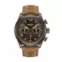Timberland vyriškas analoginis kvarcinis laikrodis TDWGF0028706M - 46mm nerūdijančio plieno korpusas, mėlynas ciferblatas, ruda odinis dirželis
