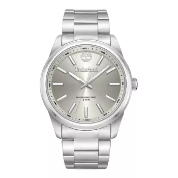 Timberland vyriškas analoginis kvarcinis laikrodis TDWGG0030001 45mm nerūdijančio plieno korpusas ruda odinė juosta