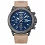 Timberland Vyriškas Laikrodis Henniker II Analoginis Kvarcinis TDWGF9002902 46 mm Mėlynas Ciferblatas Ruda Odinė Apyrankė