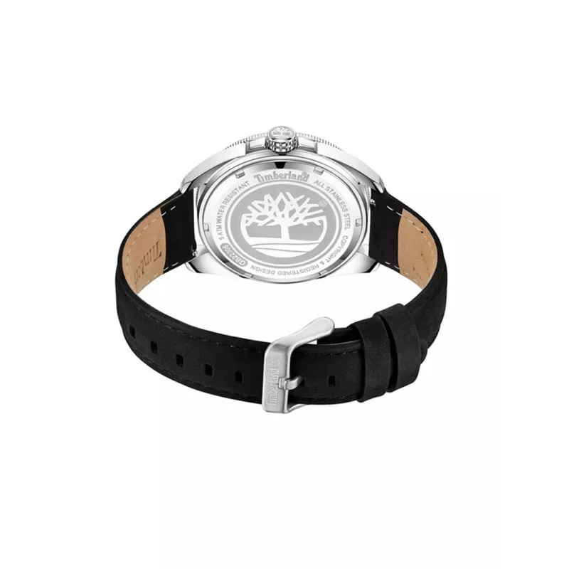 Timberland vyriškas Henniker kvarcinis analoginis laikrodis TDWGB2230603 44mm juodas nerūdijantis plienas oda