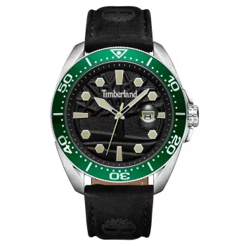 Timberland vyriškas Henniker kvarcinis analoginis laikrodis TDWGB2230603 44mm juodas nerūdijantis plienas oda