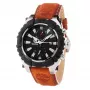 Timberland vyrų laikrodis TBL1331JS-02C 45mm nerūdijančio plieno kvarcinis analoginis juodas ciferblatas rudo odos dirželis