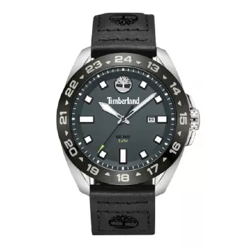 TIMBERLAND Vyriškas laikrodis TDWGB0029402 Henniker II 44mm Rudo odos dirželis Juodas ciferblatas Kvarcinis