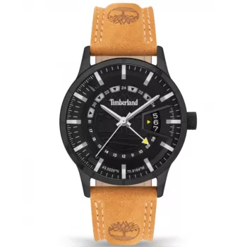 Timberland vyriškas laikrodis TDWGB2201504 Henniker II 42mm mėlynas ciferblatas ruda odinė juosta kvarcinis