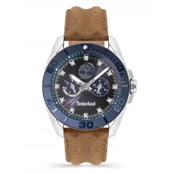 Timberland vyriškas laikrodis TDWGF2200903 45mm nerūdijantis plienas ruda oda