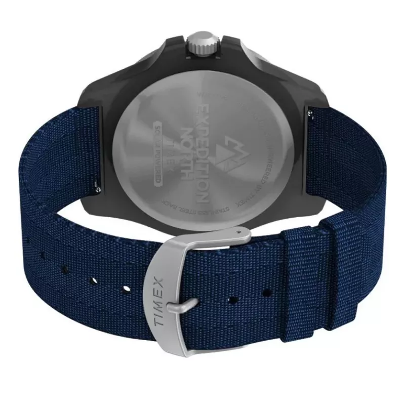 TIMEX vyriškas Expedition North Field Post Solar laikrodis TW2V40300 – 46mm nerūdijančio plieno žalias ciferblatas rudas odinis dirželis saulės kvarcas