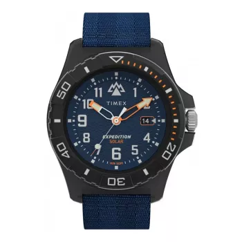 TIMEX vyriškas Expedition North Field Post Solar laikrodis TW2V40300 – 46mm nerūdijančio plieno žalias ciferblatas rudas odinis dirželis saulės kvarcas