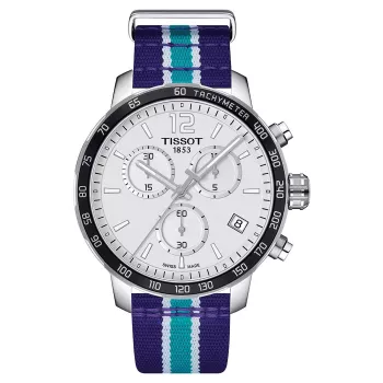 TISSOT PRS 516 Vyriškas Šveicariškas kvarcinis chronografo laikrodis 42mm sidabrinis ciferblatas ruda odinė juosta T095417170373
