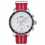 TISSOT T-Sport Chrono XL Classic vyriškas laikrodis 42mm sidabrinis ciferblatas mėlynas tekstilinis dirželis Šveicariškas kvarcinis chronografas T09541717037
