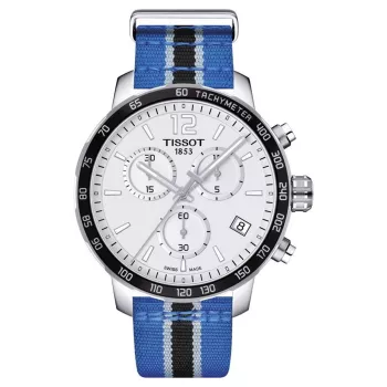 TISSOT T-Sport Quickster Vyriškas Chronografo Laikrodis 42mm Juodas PVD Nerūdijantis Plienas ir Nailono Dirželis