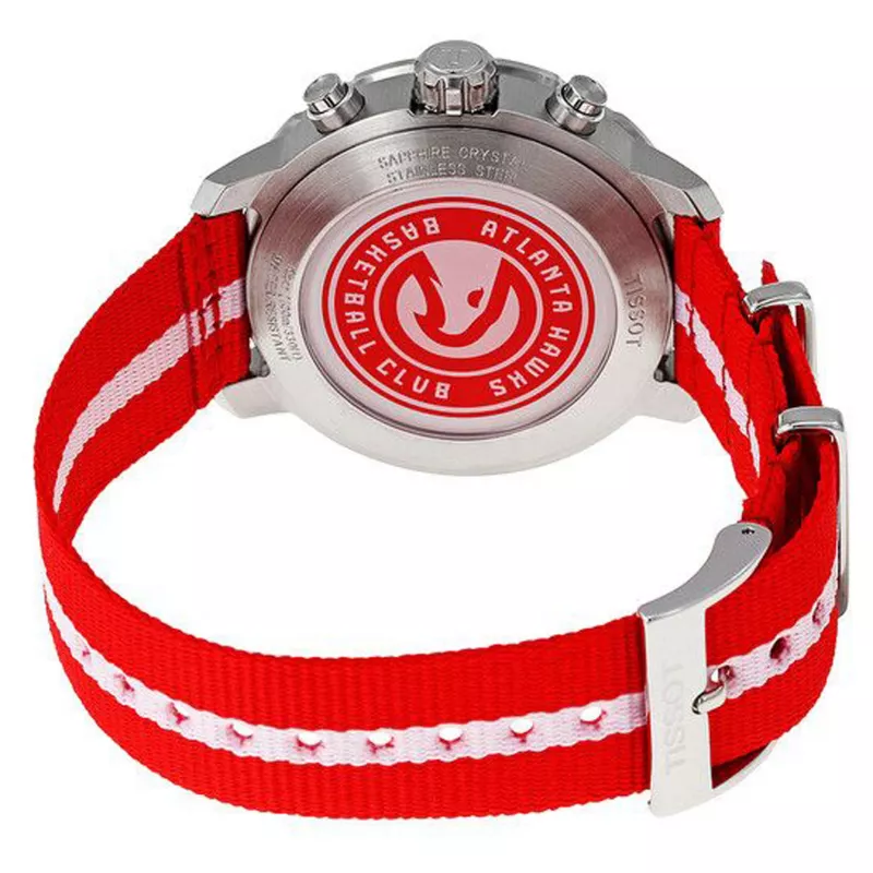 TISSOT T-Sport Quickster Vyriškas Laikrodis T0954177037 42mm Šveicariškas Kvarcinis Chronografas Juodas Ciferblatas NATO Dirželis